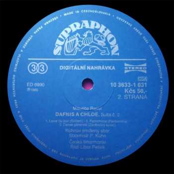 LP The Czech Philharmonic Orchestra: Bolero / Daphnis Et Chloe (Ballet Suites Nos. 1 And 2)