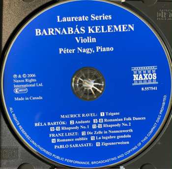 CD Béla Bartók: Tzigane / Andante, Rhapsodies, Romanian Folk Fances / Romance....