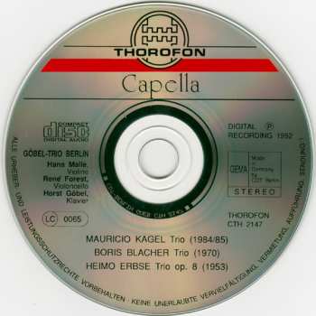 CD Boris Blacher: Modern Piano Trios
