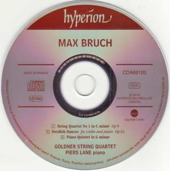 CD Max Bruch: Piano Quintet In G Minor • String Quartet No 1 • Swedish Dances Op 63