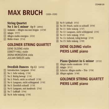 CD Max Bruch: Piano Quintet In G Minor • String Quartet No 1 • Swedish Dances Op 63