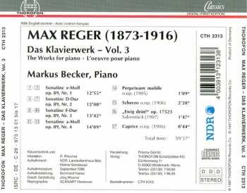 CD Max Reger: Das Klavierwerk Vol. 3: Vier Sonatinen Op. 89 / Vier Klavierstück