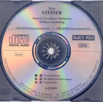 CD Max Steiner: The Lost Patrol - Virginia City - The Beast With Five Fingers