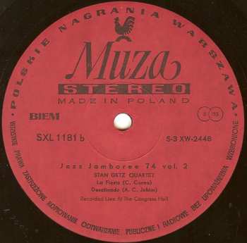 LP Stan Getz Quartet: Jazz Jamboree 74 Vol. 2