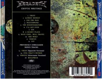 CD Megadeth: Cryptic Writings