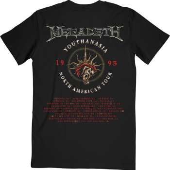 Merch Megadeth: Megadeth Unisex T-shirt: Youthanasia 1995 North American Tour (black) (back Print) (small) S