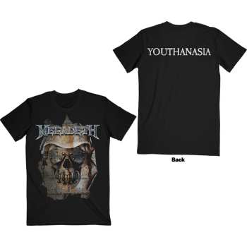 Merch Megadeth: Megadeth Unisex T-shirt: Youthanasia Ripped Thru (black) (back Print) (small) S