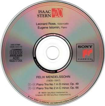 CD Felix Mendelssohn-Bartholdy: Piano Trios Op. 49 & Op. 66