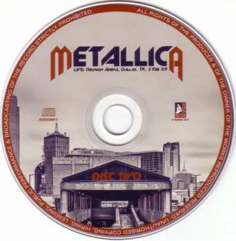 2CD Metallica: Live: Reunion Arena, Dallas, TX, 5 Feb 89