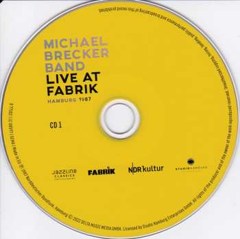 2CD The Michael Brecker Band: Live At Fabrik Hamburg 1987