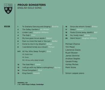 CD Lawrence Zazzo: Proud Songsters: English Solo Song