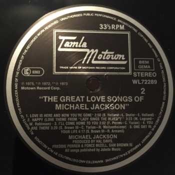 LP Michael Jackson: The Great Love Songs Of Michael Jackson