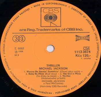 LP Michael Jackson: Thriller