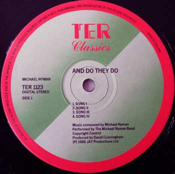 LP Michael Nyman: And Do They Do / Zoo Caprices