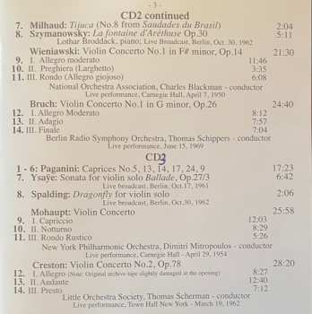 3CD/Dobozkészlet Michael Rabin: Collection Vol.2 . Violin Concertos (Live Performances)