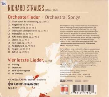 CD Richard Strauss: Vier Letzte Lieder • Orchesterlieder = Four Last Songs • Orchestral Songs