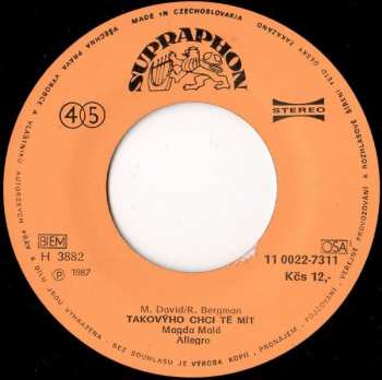 SP Michal David: Teď Jsem Tady Já / Takovýho Chci Tě Mít