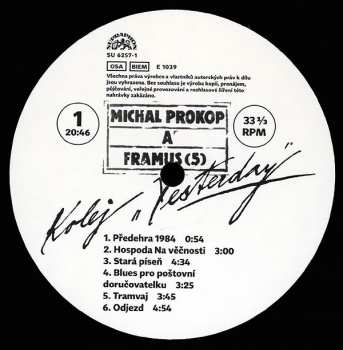 LP/DVD Michal Prokop: Kolej "Yesterday"