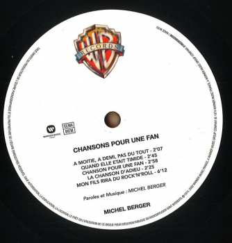LP Michel Berger: Chansons Pour Une Fan