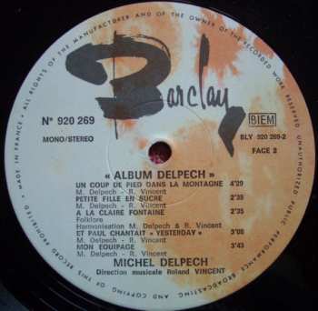 LP Michel Delpech: Album Delpech