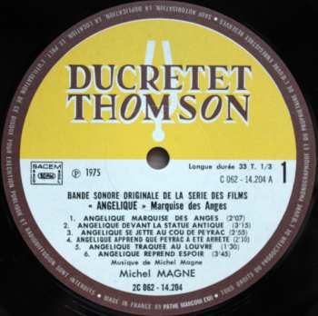 LP Michel Magne: Bande Sonore Originale De La Série Des Films Angélique Marquise Des Anges