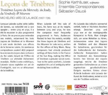 CD Michel Richard Delalande: Leçons De Ténèbres