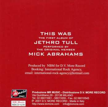 CD Mick Abrahams: This Was The First Album Of Jethro Tull
