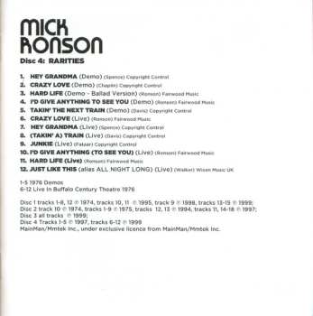 4CD/Dobozkészlet Mick Ronson: Only After Dark The Complete MainMan Recordings