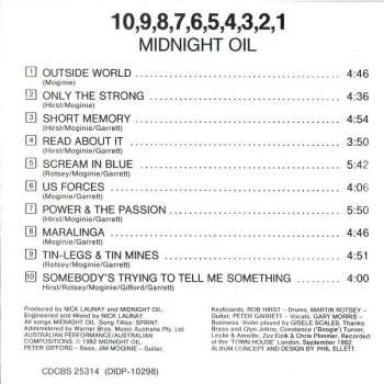 CD Midnight Oil: 10, 9, 8, 7, 6, 5, 4, 3, 2, 1