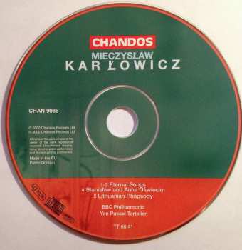 CD BBC Philharmonic: Stanisław And Anna Oświecim / Lithuanian Rhapsody / Eternal Songs