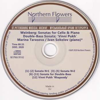 CD Mieczysław Weinberg: Sonatas For Cello & Piano Nos.1 & 2 / Double-Bass Sonata / Vinni Pukh 'Rhapsody' (On Fins Cartoon Themes)