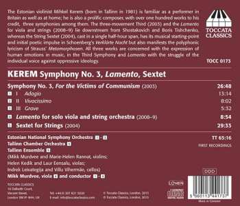 CD Estonian National Symphony Orchestra: Symphony No. 3 For The Victims Of Communism / Lamento For Solo Viola And Strings / String Sextet