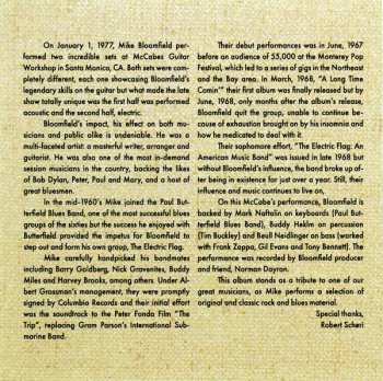 CD Mike Bloomfield: Late At Night - McCabe's January 1, 1977