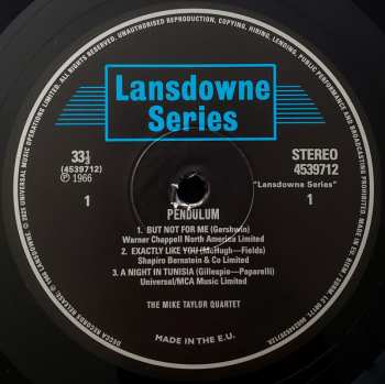 LP Mike Taylor Quartet: Pendulum