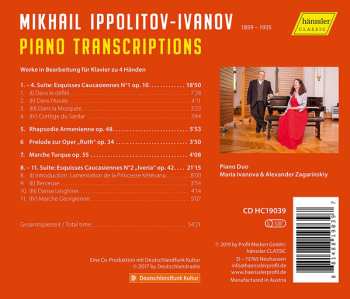 CD Mikhail Ippolitov-Ivanov: Piano Transcriptions