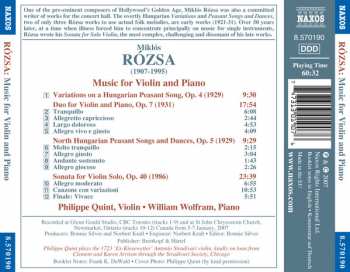 CD Miklós Rózsa: Music for Violin and Piano
