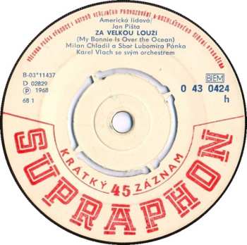 SP Milan Chladil: Za velkou louží (My Bonnie Is Over the Ocean) / Já se dnes dopoledne žením