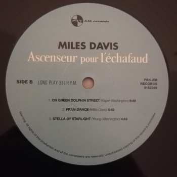 LP Miles Davis: Ascenseur Pour L'Échafaud