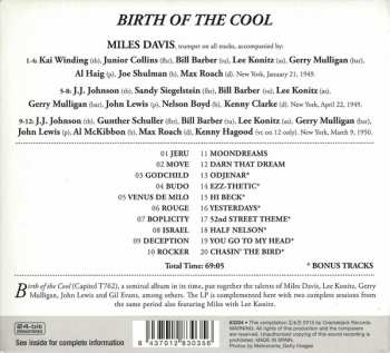 CD Miles Davis:  Birth Of The Cool DLX
