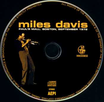 CD Miles Davis: Paul's Mall. Boston, September 1972
