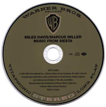 CD Miles Davis: Music From Siesta LTD