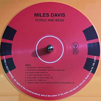 LP Miles Davis: Porgy And Bess CLR