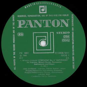 LP Miloslav Kabeláč: Symphony No. 8 "Antiphons" / Concerto For Percussion, Organ And Wind Orchestra