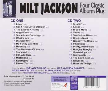2CD Milt Jackson: Four Classic Album Plus (Plus Three Tracks With The Thelonious Monk Quartet)