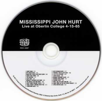 CD Mississippi John Hurt: Live At Oberlin College 4-15-65