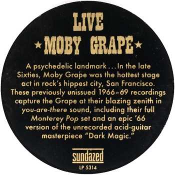 2LP Moby Grape: Live (Historic Live Moby Grape Performances 1966-1969)