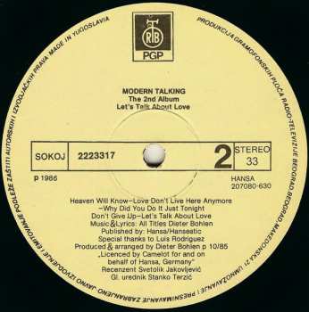LP Modern Talking: Let's Talk About Love