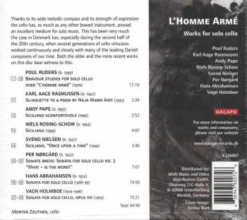 CD Morten Zeuthen: L'Homme Armé - Works For Solo Cello