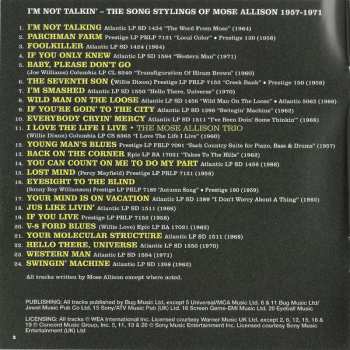 CD Mose Allison: I’m Not Talkin’ (The Soul Stylings of Mose Allison 1957-1971)