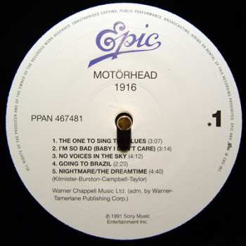 LP Motörhead: 1916 LTD | NUM